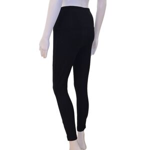 LYSSE LYSSÉ Slimming Smoothing Shaping Black Cotton Ankle Vent Slit Legging Sz S